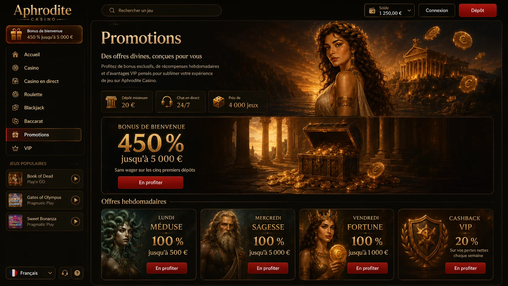 Casino Aphrodite bonus et offres promotionnelles sans wager Casino Aphrodite bonus et offres promotionnelles